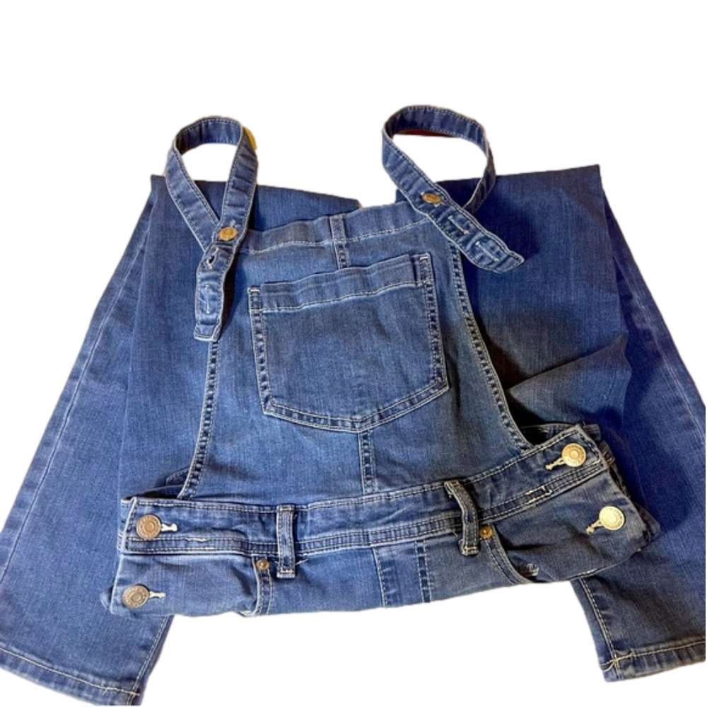 CAT & JACK Girls Super Stretch Denim Overalls Cute & Versatile Girls L 10/12